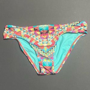 Bar III Colorful Aztec Print Bikini Swim Suit Bottom Size Small